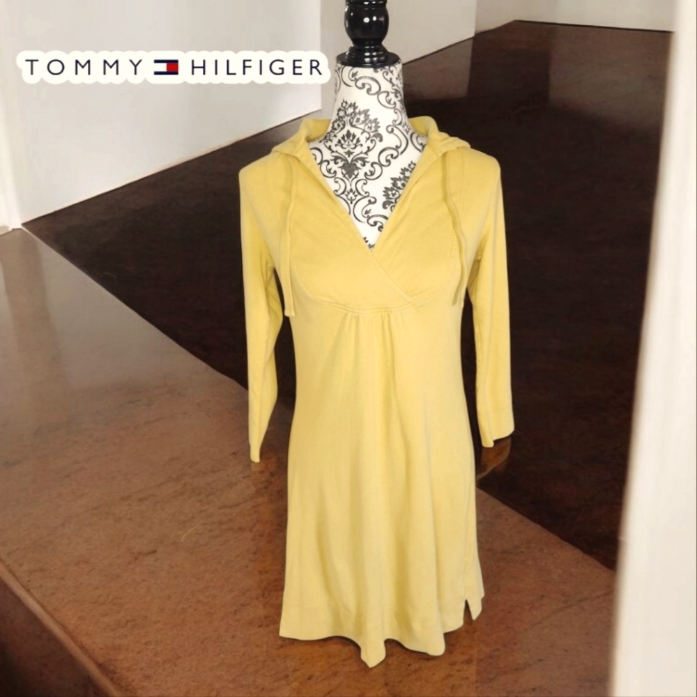 TOMMY HILFIGER Yellow Hooded Dress - Small